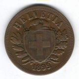 2 Rappen 1899 - sehr sch&ouml;n